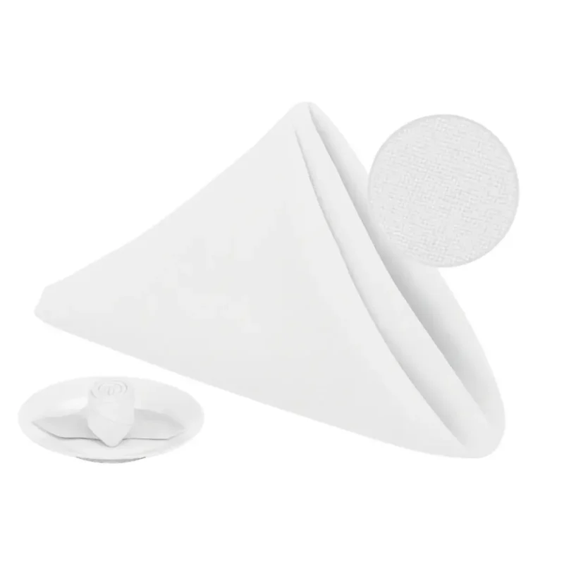 Sofrito Thick Heavy Duty 240 GSM Table Cloth Napkin Washable 200+ Times White