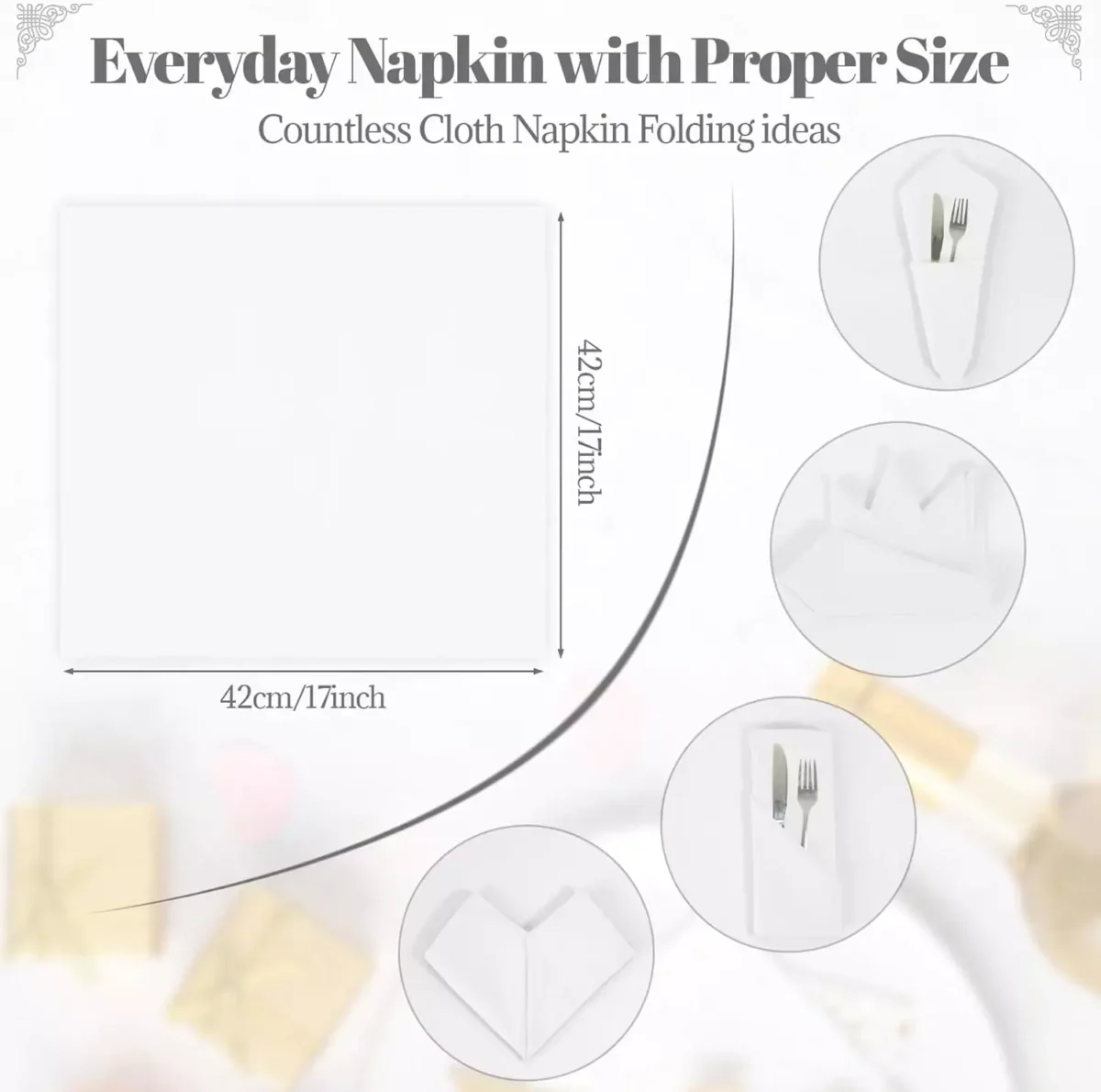 Sofrito Thick Heavy Duty 240 GSM Table Cloth Napkin Washable 200+ Times White