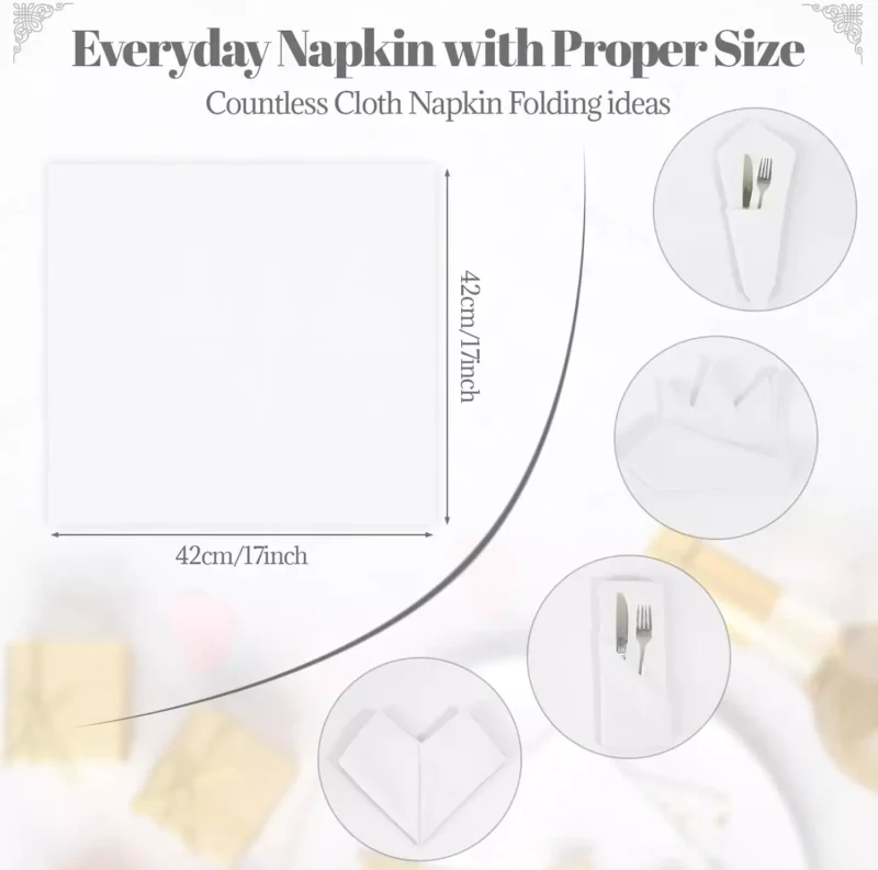 Sofrito Thick Heavy Duty 240 GSM Table Cloth Napkin Washable 200+ Times White