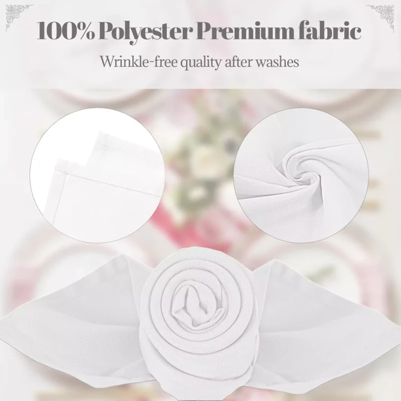 Sofrito Thick Heavy Duty 240 GSM Table Cloth Napkin Washable 200+ Times white