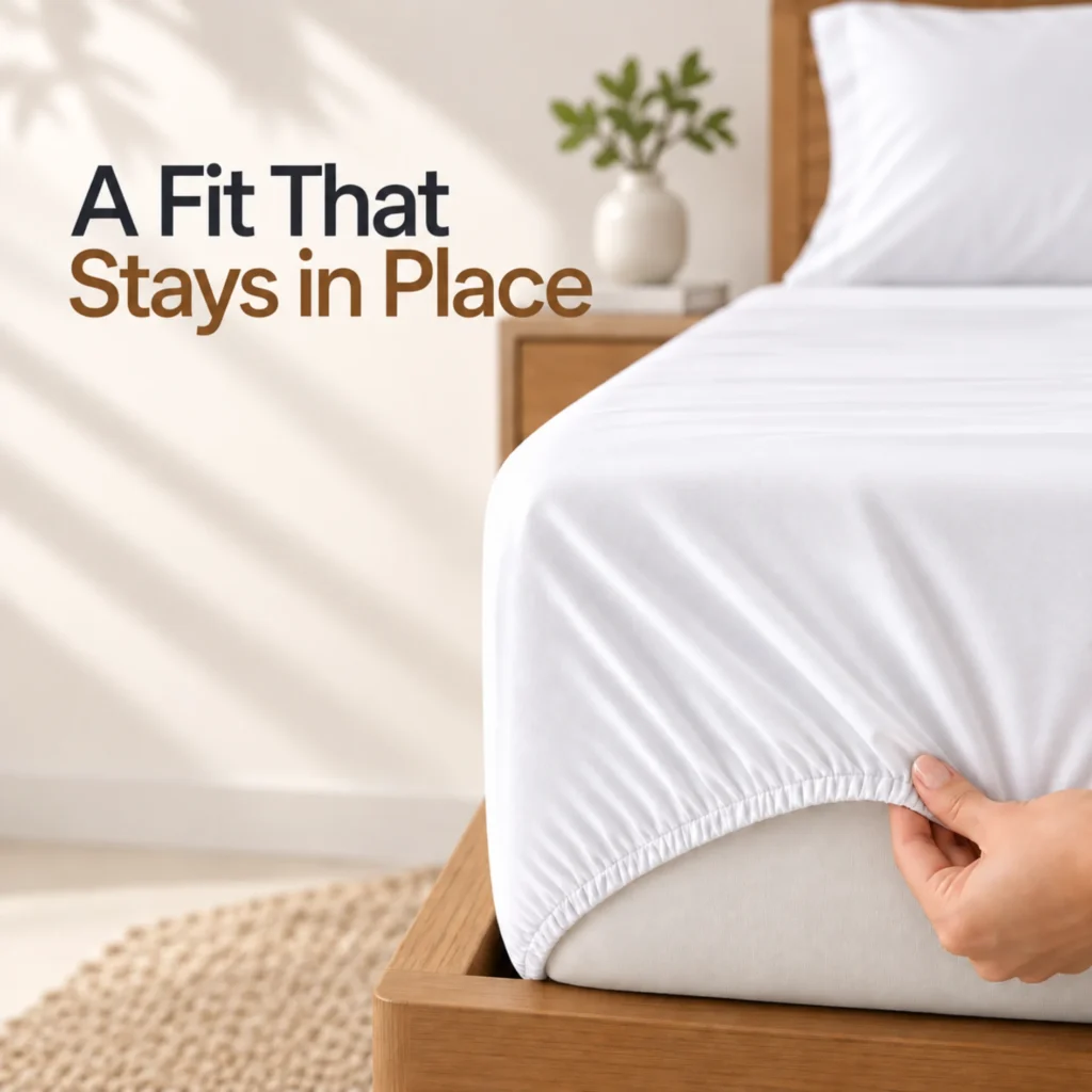 Sofrito 100% Cotton Bedsheet (Fitted) - Percale Finish - Plain - White | Anti Pilling Processed Fabric for Hotels & Bulk Use Sofrito 100% Cotton Bedsheet (Fitted) - Percale Finish - Plain - White | Anti Pilling Processed Fabric fitted bedsheet