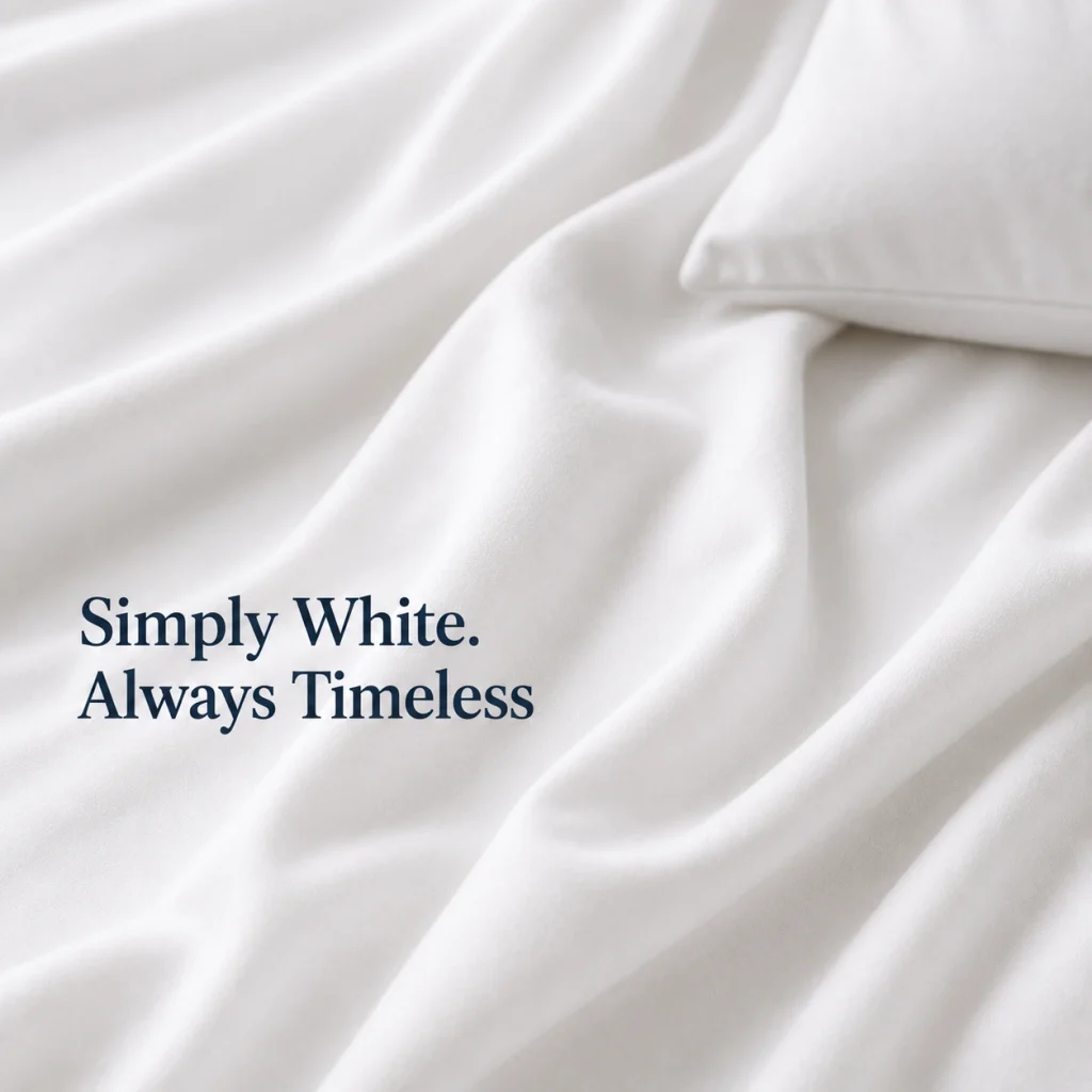 Sofrito 100% Cotton Bedsheet (Flat) P20S - 120 TC - Plain - White Cotton Bedsheet