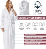 Sofrito Luxury 100% Cotton Terry Soft & Plush Bath Robe White Sofrito Luxury 100% Cotton Terry Soft & Plush Bath Robe White