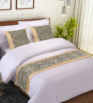 sofrito bedrunner with cushion cover ornate collection golden wave