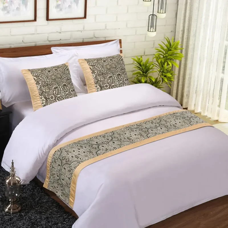 sofrito bedrunner with cushion cover ornate collection golden wave sofrito bedrunner with cushion cover ornate collection golden wave