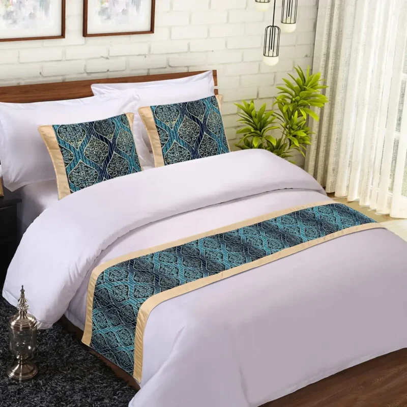 sofrito bedrunner with cushion cover ornate collection peacock grace sofrito bedrunner with cushion cover ornate collection peacock grace