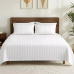 sofrito flat bedsheet stripes white