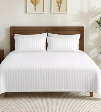 sofrito flat bedsheet stripes white
