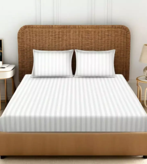 sofrito fitted bedsheet stripes white
