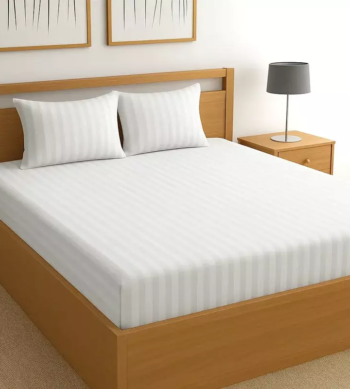 sofrito fitted bedsheet stripes white