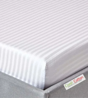 sofrito fitted bedsheet stripes white