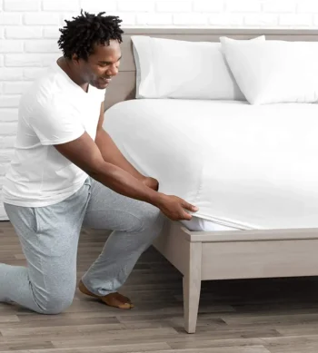 sofrito fitted bedsheet glace cotton plain white