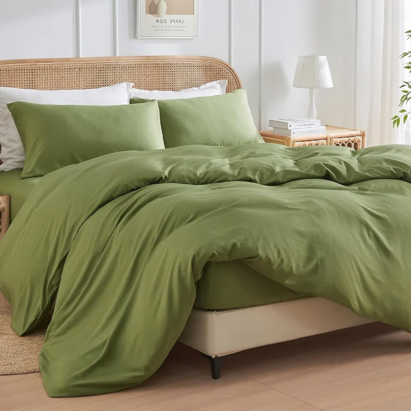 Sofrito Duvet / Comforter Cover Glace Cotton 300 TC Plain Olive Green