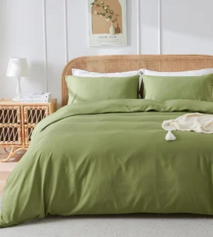 Sofrito Duvet / Comforter Cover Glace Cotton 300 TC Plain Olive Green