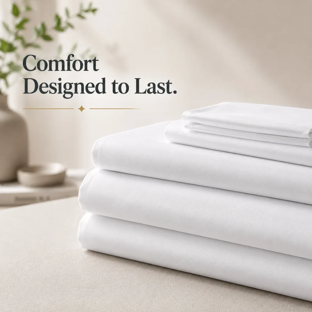 Sofrito Flat Bedsheet Glace Cotton Plain 300 TC - White Flat bedsheet