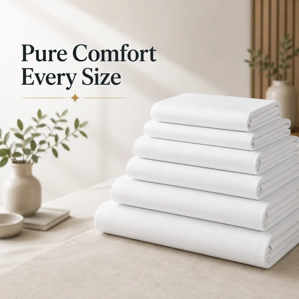 Sofrito Flat Bedsheet Glace Cotton Plain 300 TC - White Flat bedsheet