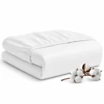 Sofrito 100% Cotton Bedsheet (Fitted) - Sateen Finish - Plain - White