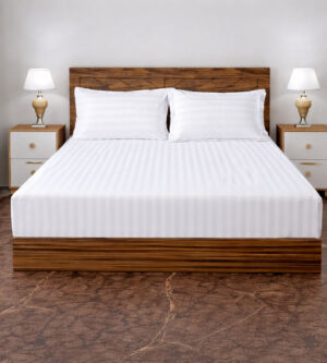 sofrito fitted bedsheet stripe white