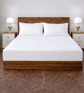 sofrito fitted bedsheet stripe white