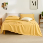 sofrito flat bedsheet glace cotton plain gold