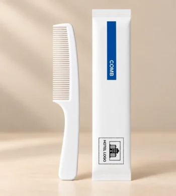 Hotel Comb with Handle - White (with Hotel Branding)