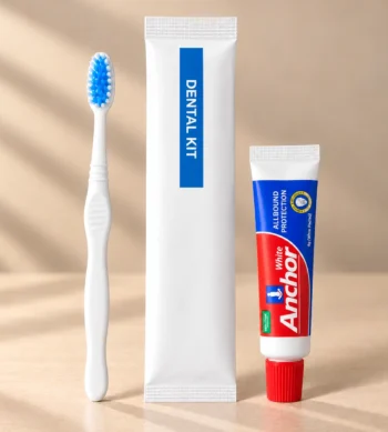 Hotel Dental Kit - Anchor White Toothpaste and Toothbrush - Signature Wrap