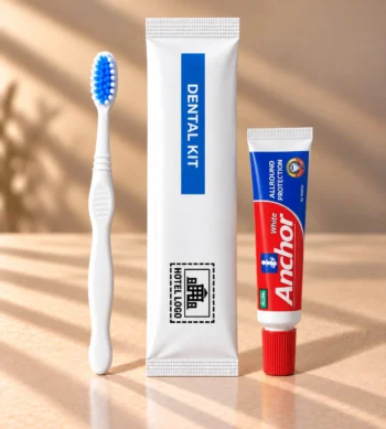 Hotel Dental Kit - Anchor White Toothpaste and Toothbrush (with Hotel Branding)