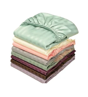 Glace Cotton Fitted Bedsheet striped