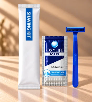 Hotel Shaving Kit with Shaving Gel & Disposable Razor - Signature Wrap (Single Use)