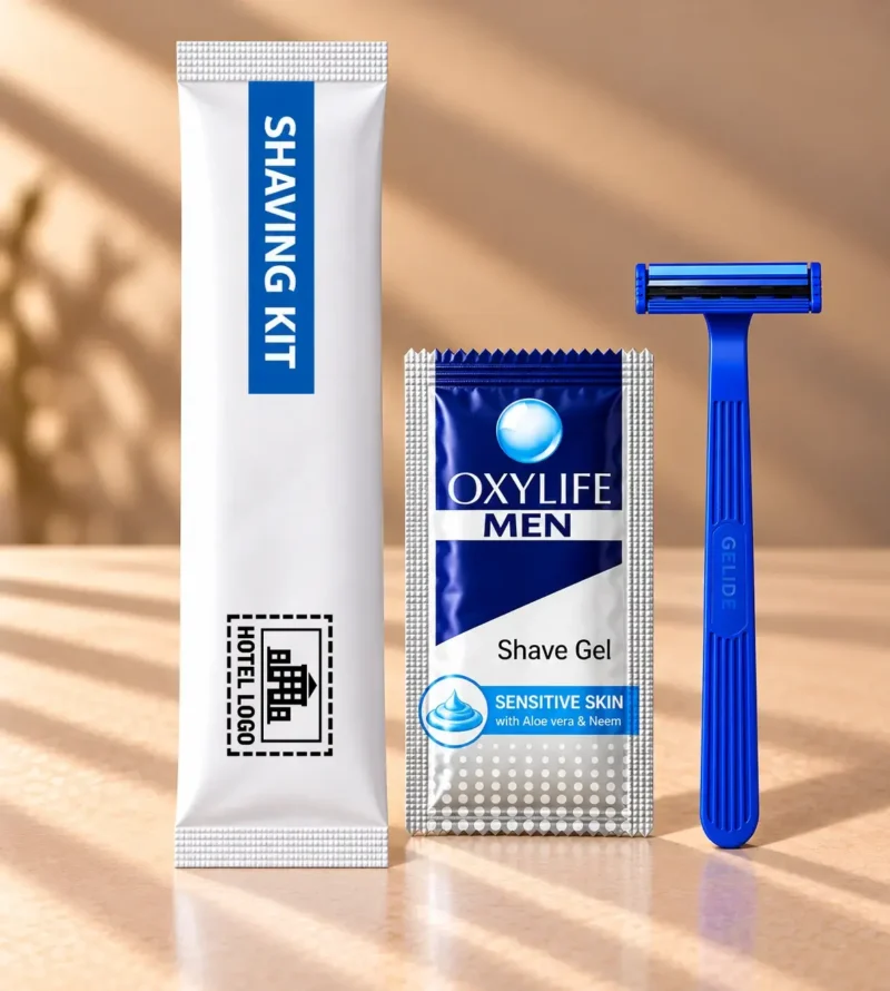 Hotel Shaving Kit with Shaving Gel & Disposable Razor (with Hotel Branding) hotel shaving kit