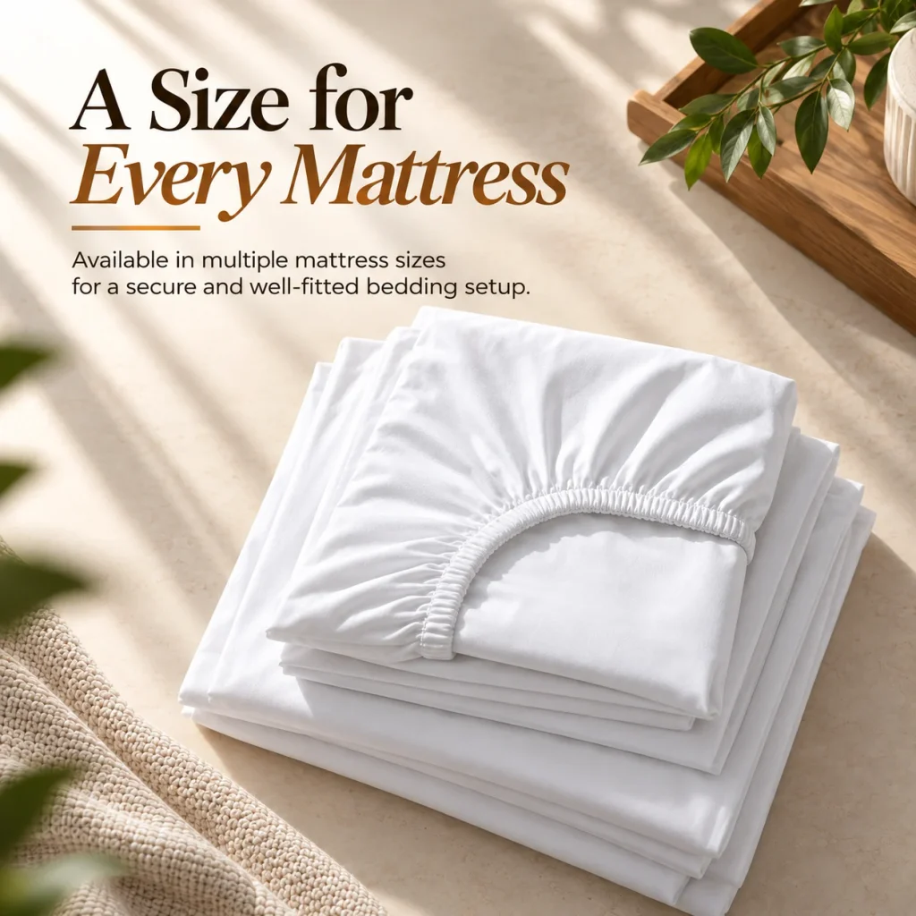 Sofrito 100% Cotton Bedsheet (Fitted) Sateen Finish Plain White for Hotels & Bulk Use Sofrito 100% Cotton Bedsheet (Fitted) Sateen Finish Plain White 100% cotton bedsheet