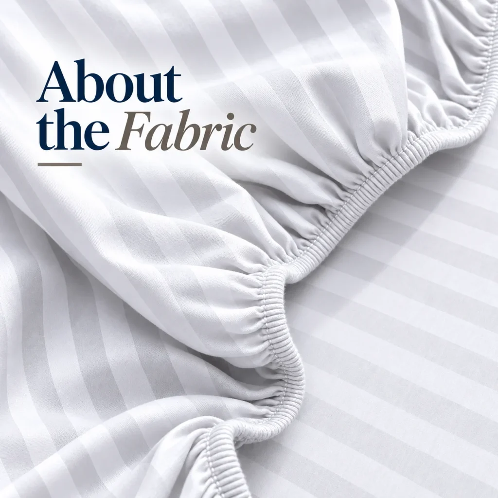 Sofrito 100% Cotton Bedsheet (Fitted) - Striped - White for Hotels & Bulk Use Sofrito 100% Cotton Bedsheet (Fitted) - Striped - White 100% cotton bedsheet
