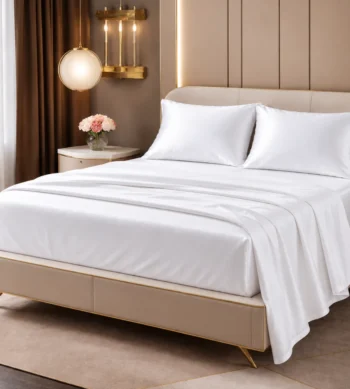 Sofrito 100% Cotton Bedsheet (Fitted) - Sateen Finish - Plain - White