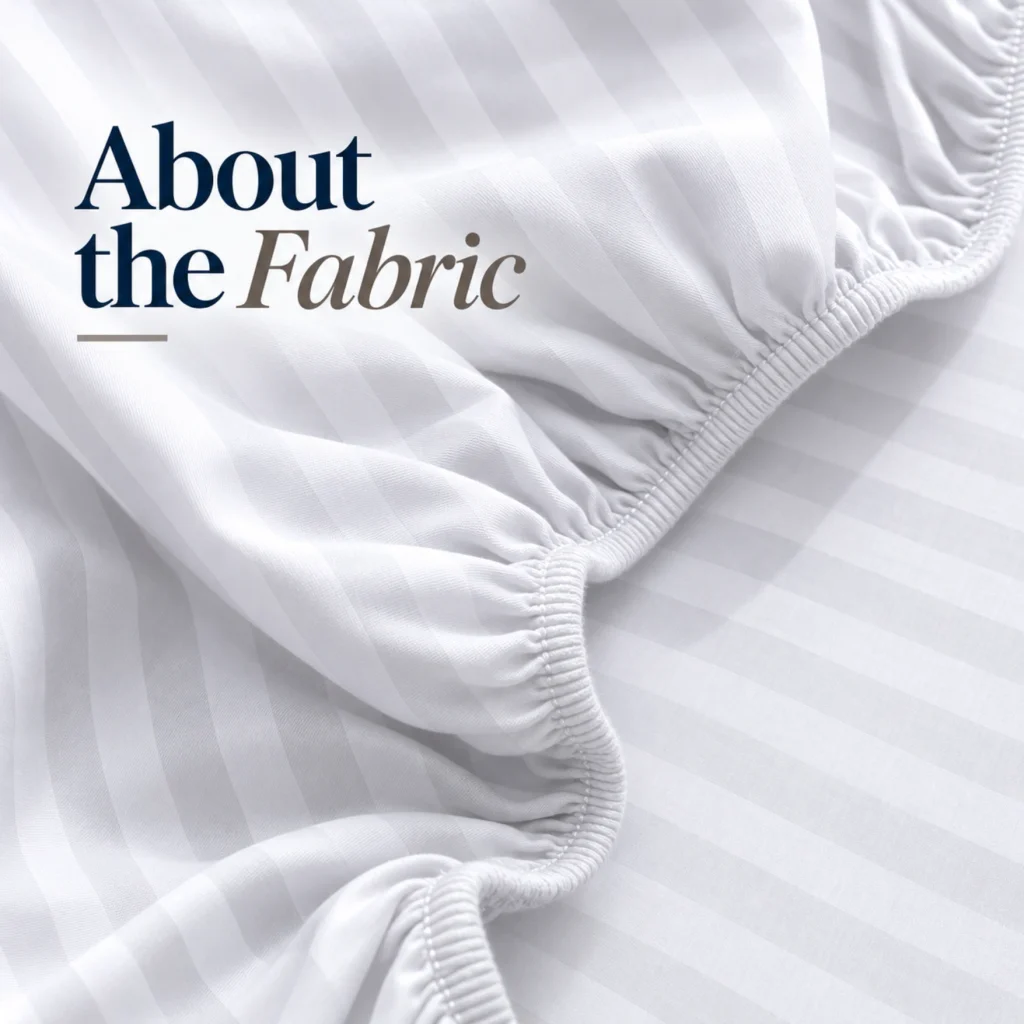 Sofrito 100% Cotton Bedsheet (Fitted) - Striped - White for Hotels & Bulk Use Sofrito 100% Cotton Bedsheet (Fitted) - Striped - White 100% cotton bedsheet