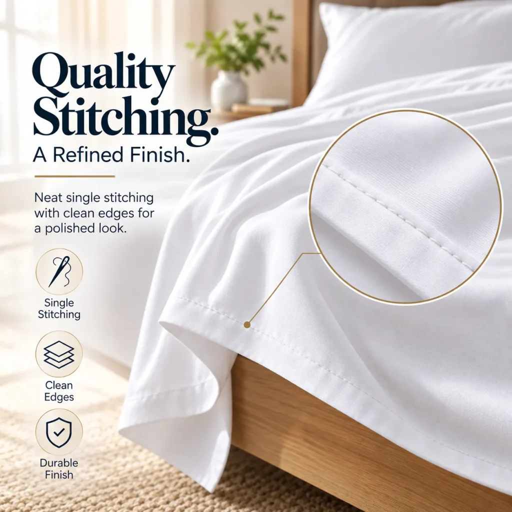 Sofrito 100% Cotton Bedsheet (Flat) - Sateen Finish - Plain - White for Hotels & Bulk Use Sofrito 100% Cotton Bedsheet (Flat) - Sateen Finish - Plain - White 100% cotton bedsheet