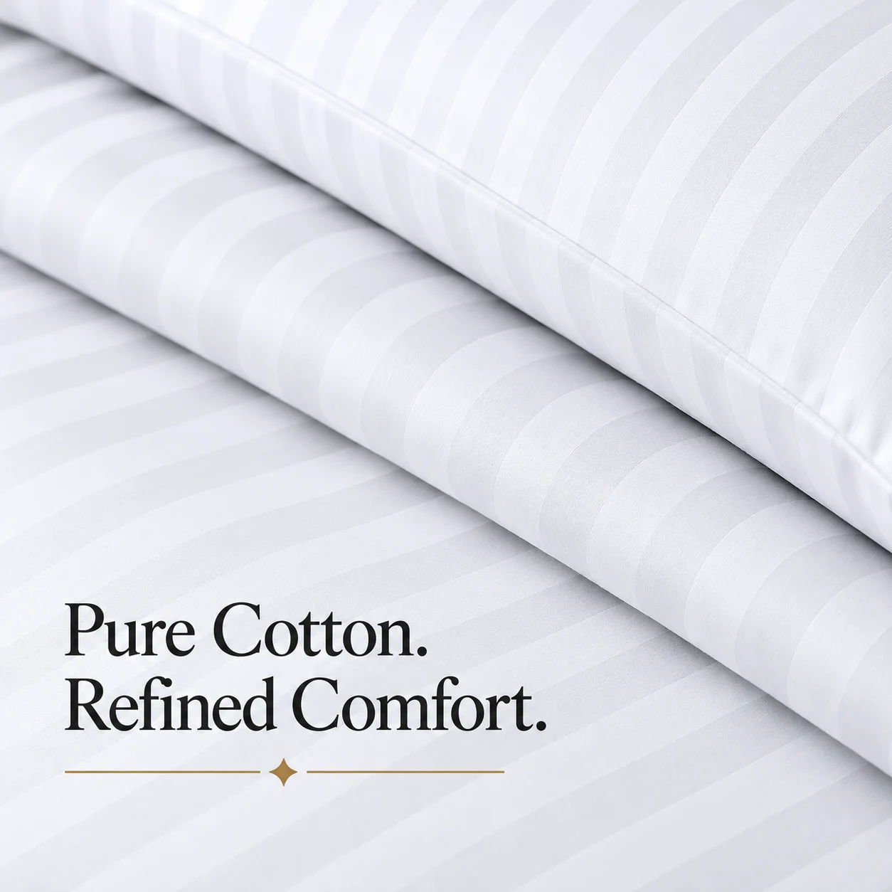 Sofrito 100% Cotton Bedsheet (Flat) - Striped - White | Anti Pilling Processed Fabric for Hotels & Bulk Use Sofrito 100% Cotton Bedsheet (Flat) - Striped - White | Anti Pilling Processed Fabric 100% cotton bedsheet