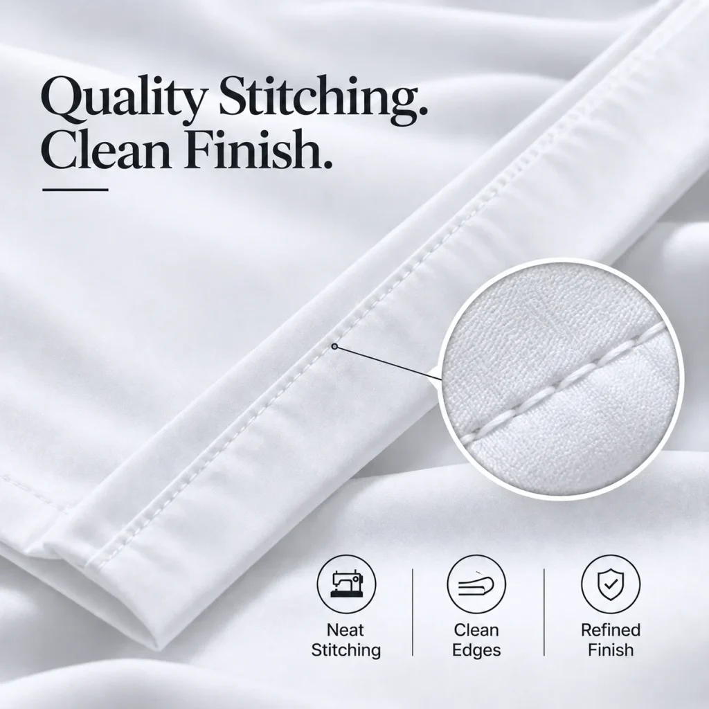Sofrito Flat Bedsheet Glace Cotton Plain 300 TC - White Flat bedsheet