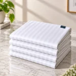 Sofrito Flat Bedsheet Glace Cotton Striped - White