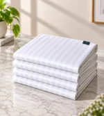 Sofrito Flat Bedsheet Glace Cotton Striped white