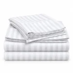 Sofrito Flat Bedsheet Glace Cotton Striped – White 33
