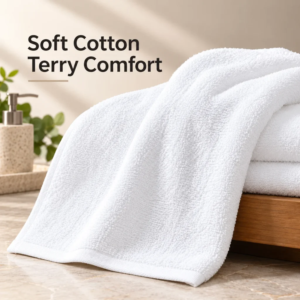 Sofrito Hotel Terry Bath Towel - 90% Cotton 10% Polyester - White - 600 GMS - Classic Series for Hotels & Bulk Use Sofrito Hotel Terry Bath Towel - 90% Cotton 10% Polyester - White - 600 GMS - Classic Series terry bath towel