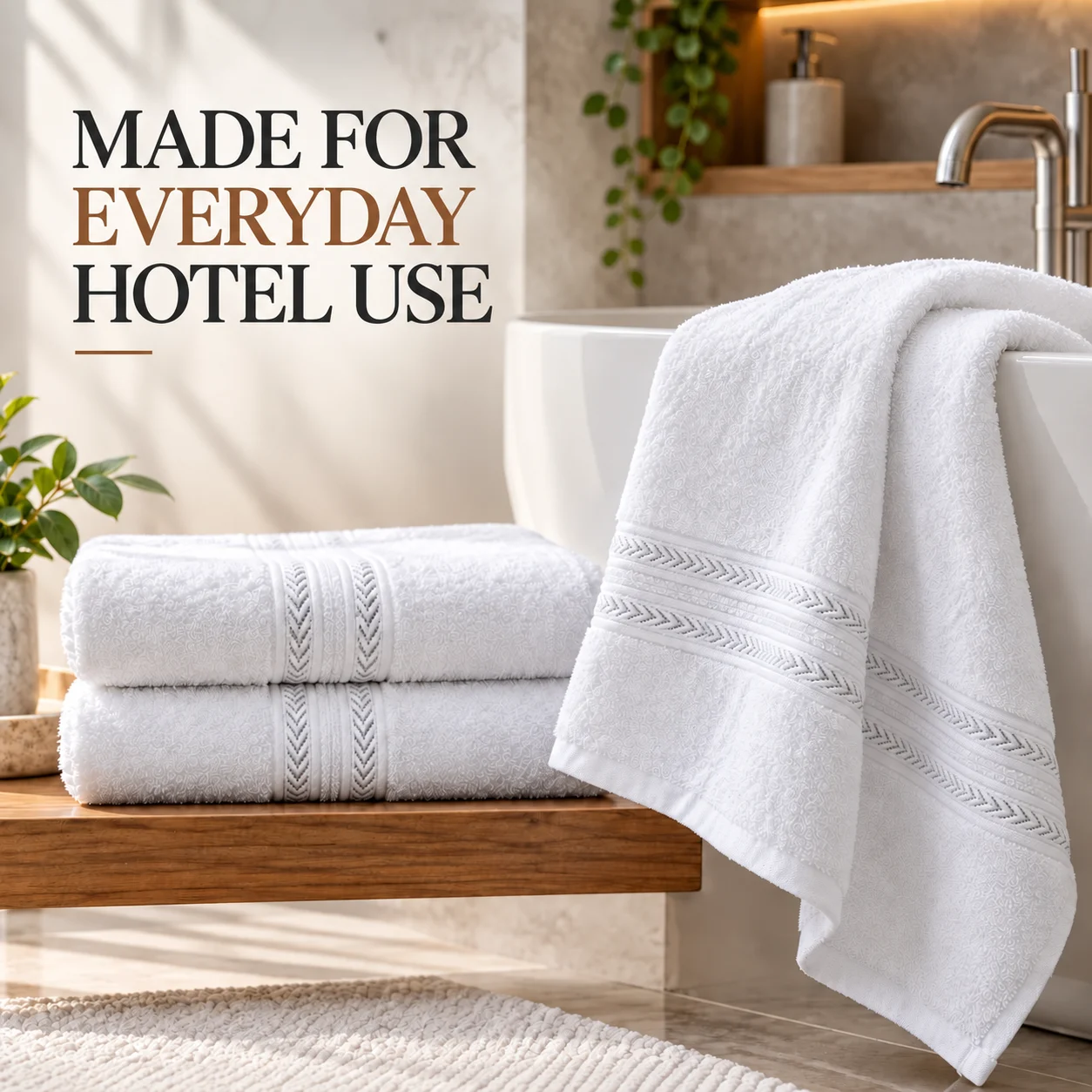 Sofrito Hotel Terry Bath Towel - Regular Series - 65% Cotton 35% Polyester - White for Hotels & Bulk Use Sofrito Hotel Terry Bath Towel - Regular Series - 65% Cotton 35% Polyester - White hotel bath towel