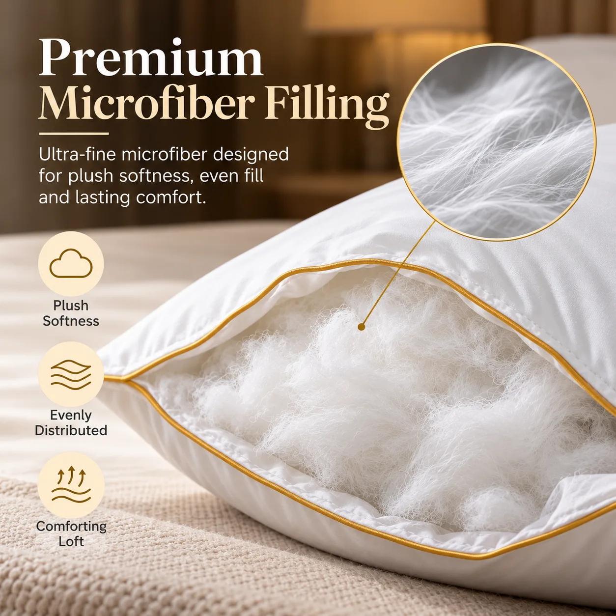 Sofrito Premium Hotel Pillow - Microfiber - (Divine) microfiber pillow