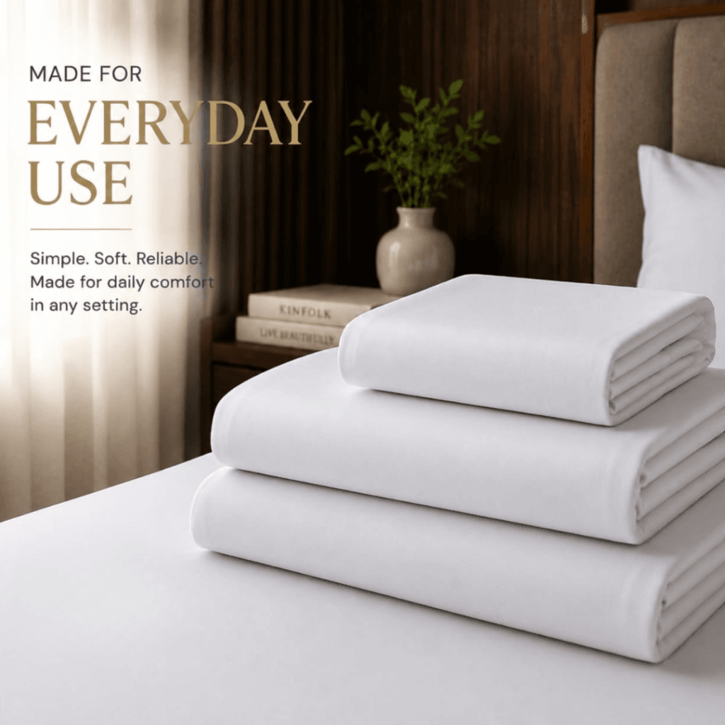 Sofrito Flat Bedsheet Glace Cotton Plain- 300 TC for Hotels & Bulk Use Sofrito Flat Bedsheet Glace Cotton Plain- 300 TC bedsheet