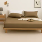 sofrito fitted bedsheet glace cotton plain taupe sofrito fitted bedsheet glace cotton plain taupe