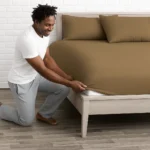 sofrito fitted bedsheet glace cotton plain taupe sofrito fitted bedsheet glace cotton plain taupe