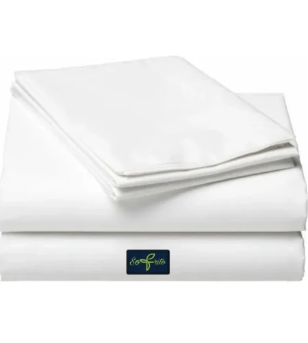 Sofrito flat bedsheet plain white