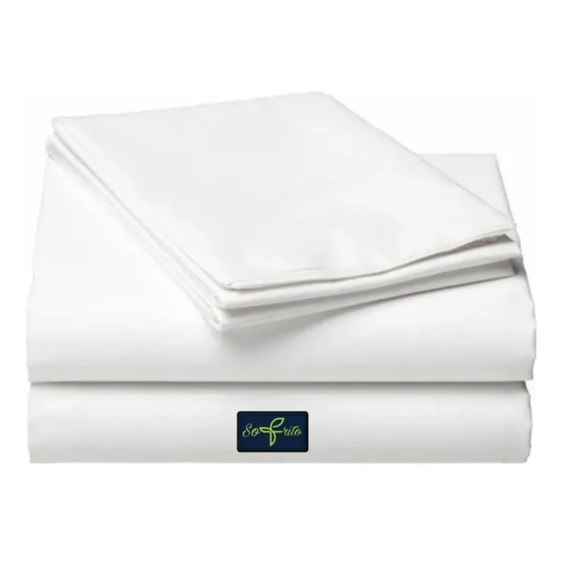 Sofrito flat cotton bedsheet plain white