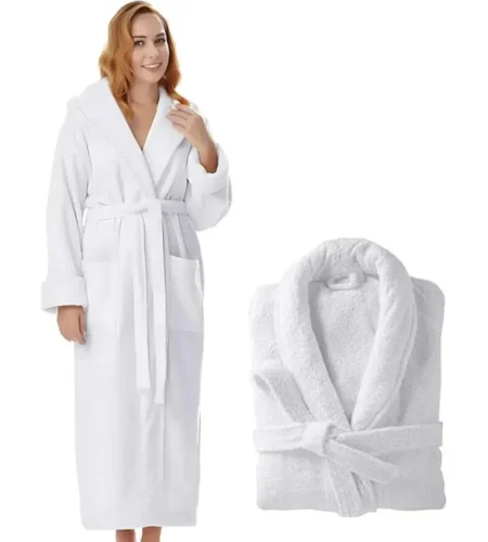 Sofrito Luxury 100% Cotton Terry Soft & Plush Bath Robe White