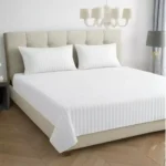 sofrito flat bedsheet stripes white